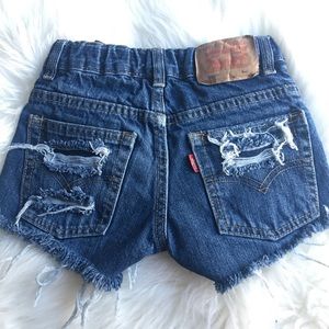 Levi distressed denim shorts